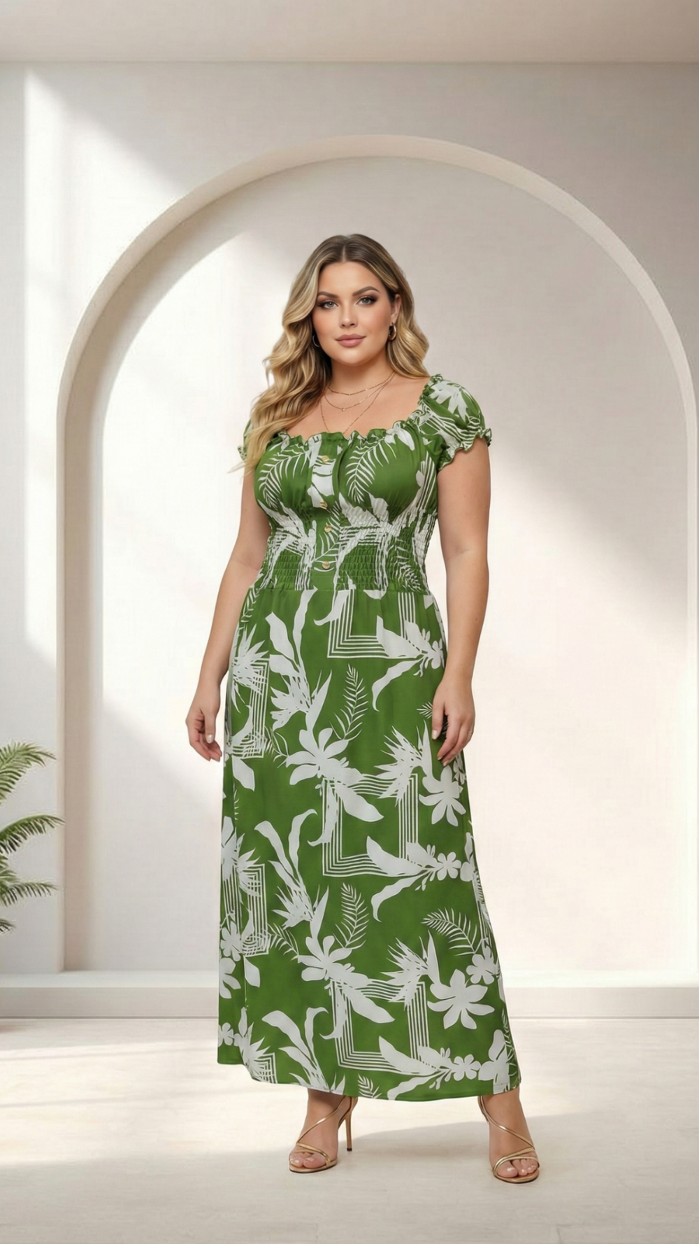 VESTIDO BOTÃO ESTAMPADO